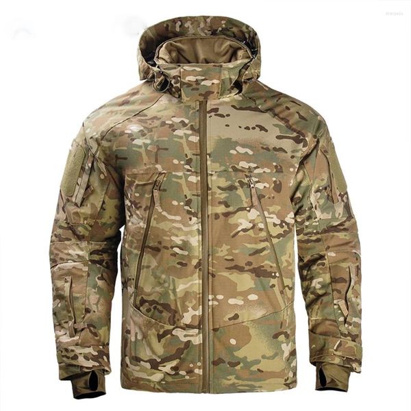 Jagdjacken Herren Camouflage Baumwolljacke Wärmereflektierende taktische Kleidung Winter Outdoor Polarisiert Kaltes Wetter