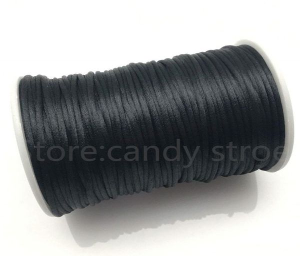 2 mm x 100 Yards Qualität Rattail Soft Nylon Satin Cord Roll Kumihimo ShamballaChinese Knot Cords 82638280536