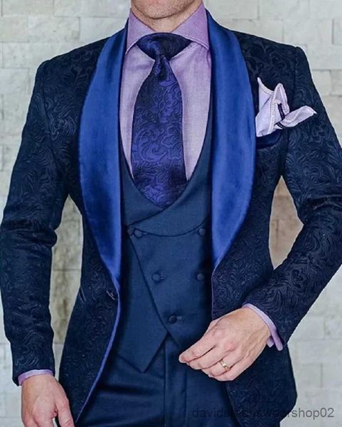 Ternos masculinos Blazers Mens Terno de Casamento 2024 Design Italiano Personalizado Preto Smoking Smoking Jaqueta Conjunto de 3 Peças (Casaco Colete Calças) Mens Noivo Terno Terno