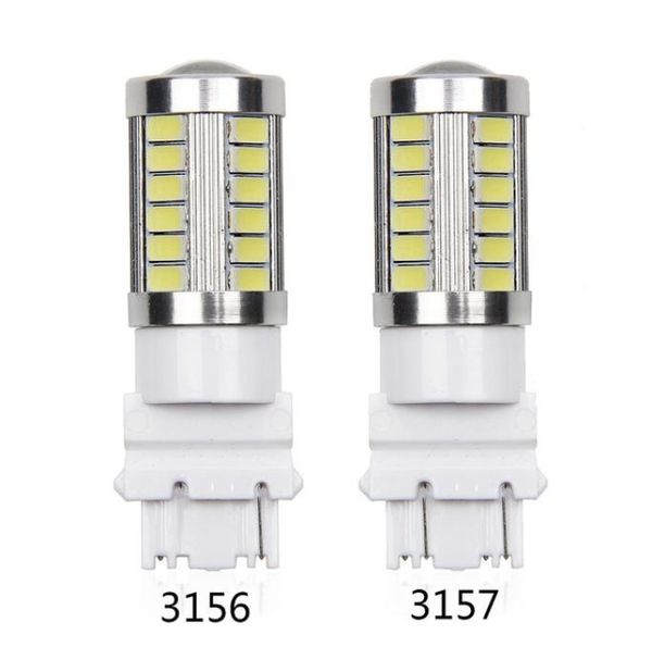 4pcs 3156 3157 Araba Ampulleri Yüksek Güç 33 SMD 5630 LED Amber Sarı Dönüş Sinyali Beyaz P27W T25 Kırmızı P277W Araba Işık Kaynağı LAMB8361510