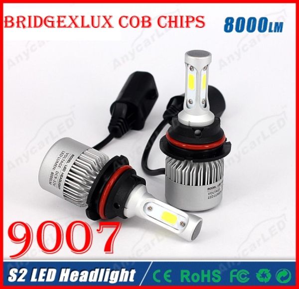2016 NEU 1 Set S2 9007 HB5 60 W 8000 LM LED-Scheinwerfersystem-Beleuchtungsset Bridgelux COB-Chips 3 seitliches Fern- und Abblendlicht All-in-One-Scheinwerfer 3056779
