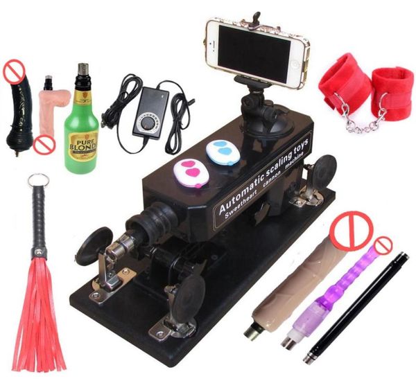 Automatisches Sex-Maschinenpistolen-Set für Männer und Frauen, Liebesmaschine mit Masturbationsbecher, großer Dildo, Paarspiel, Sex-Handschellen und Leder, W7451056