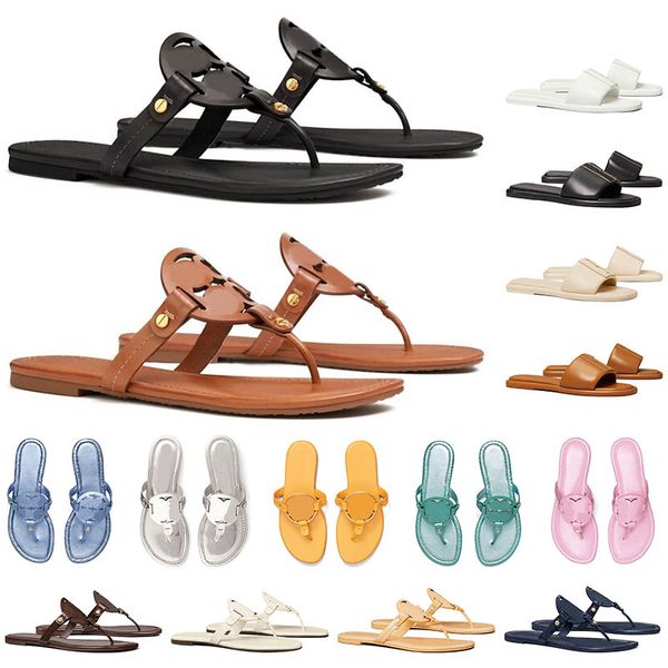 tory burches sandals tory burch Kostenloser Versand mit Box Top Designer Frauen Müller Slides Leder Flip Flop Luxus Loafers Sandale berühmte Hausschuhe 【code ：L】