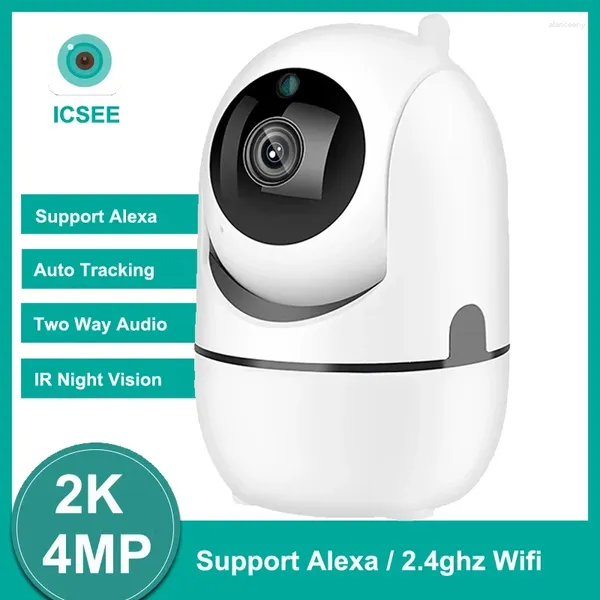 Wifi câmera ip interior mini vigilância áudio em dois sentidos detecção de movimento rastreamento automático monitor do bebê ir visão noturna