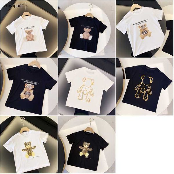 Luxo crianças camisetas boneca padrão impressão meninos top tamanho 90-150 cm designer roupas de bebê menina manga curta verão algodão criança tees 24feb20