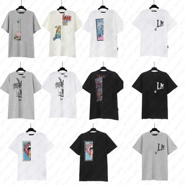 Verão de luxo t-shirt mens designer camiseta homens roupas Moda EUA High Street Co-ed Gráfico Tee Top Crew Neck Manga Curta Palm-Anjo camiseta