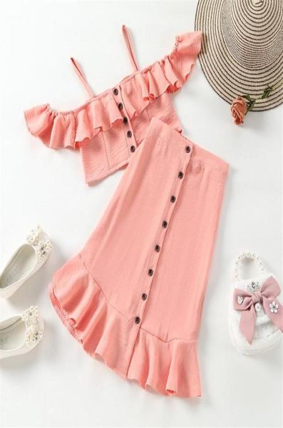 Neue Sommer 2022 Kinder kleine Kleinkind Mädchen Mode Top Röcke Sets Kleidung Outfit Set Kinder Boutique Baby Girls039 2 Stück c3860287