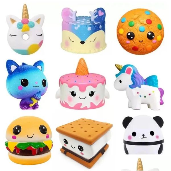 Outros suprimentos de festa de evento Jumbo Squishy Kawaii Cavalo Bolo Deer Animal Panda Squishes Lento Rising Relief Squeeze Brinquedos para Crianças B09 Dh9Vb