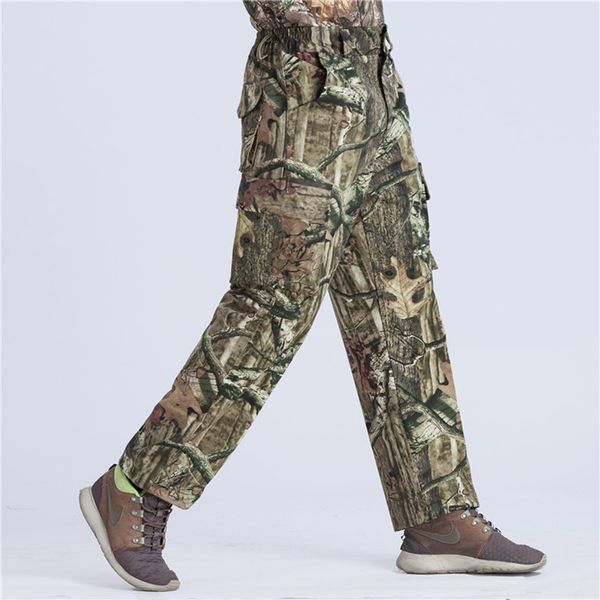 Lässige Herren-Camouflagehose, große Baumwolle, atmungsaktiv, bionische Jagdhose, Sport, biomimetische Outdoor-Wanderung, Angeln, Dschungeljagd, lange, weite Hose