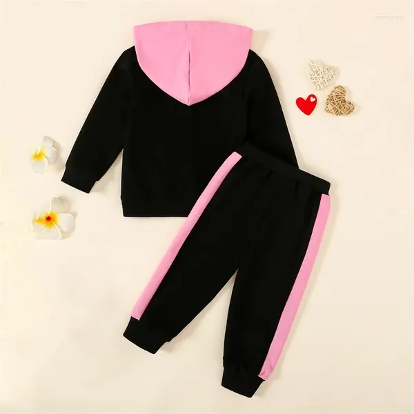 Kleidungssets Kind Kleinkind Baby Mädchen Valentinstag Outfit Langarm Herz Brief Mama Papa Hoodie Hosen 2 Stücke Frühling Kleidung Set