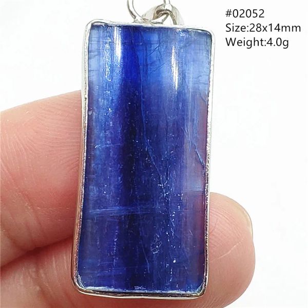 Ciondoli Ciondolo occhio di gatto in cianite blu naturale Collana in argento 925 con cianite Donna Uomo Perline di cianite Rari gioielli di moda AAAAAA