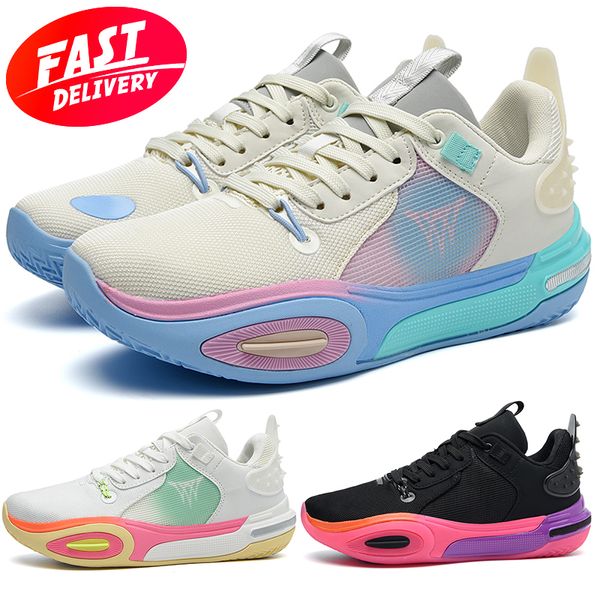 scarpe firmate scarpe da basket q23 uomo donna scarpe sportive all'aria aperta storia scarpe casual sneaker nero bianco rosa taglia più grande 36-45