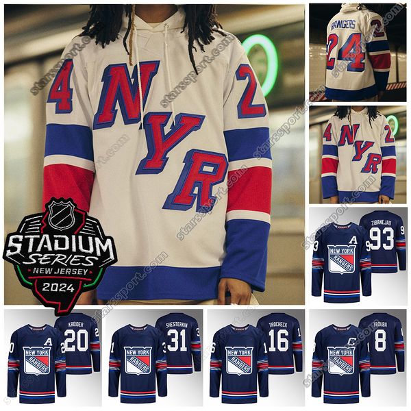 Chris Kreider 2024 Stadium -Serie Rangers Trikots Jacob Troubban Jonathan Quick Vladimir Tarasenko Mika Zibanejad Fox Igor Shesterkin Panarin New York