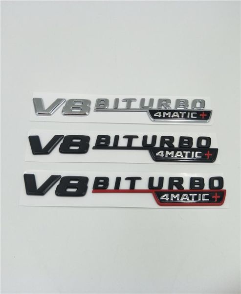 3 cores para Mercedes AMG V8 BITURBO 4MATIC + Fender Letras Emblemas Emblemas Logo 4 MATIC + 2017 20187559267