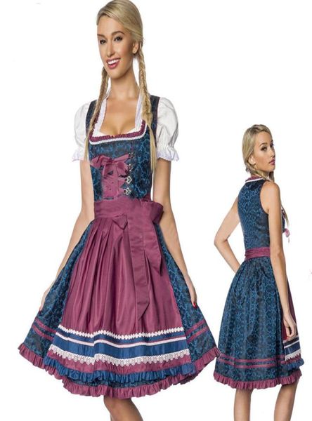 Tema traje de alta qualidade tradicional bávaro oktoberfest cerveja menina empregada traje dirndl garçonete vestido feminino música festiv8883926