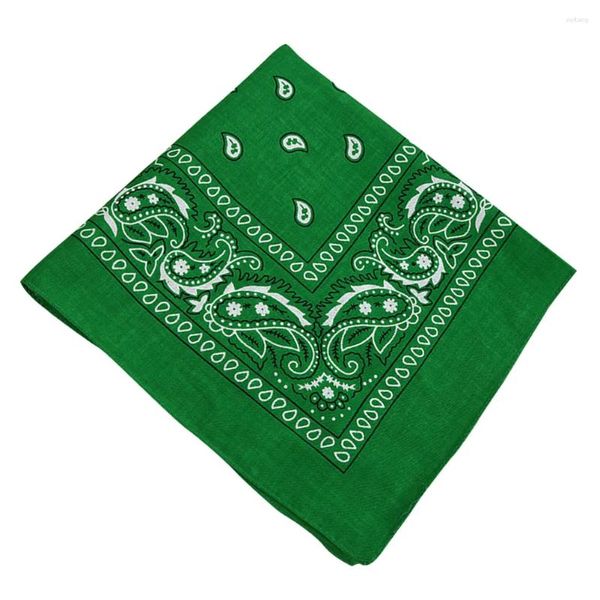 Bandanas algodão impresso bandana paisley bandana balaclava lenço quadrado lenço para hip-hop ciclismo diy capa verde