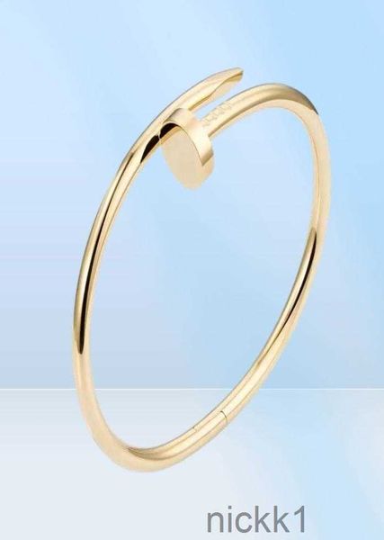 Altın Tırnak Bilezik Tasarımcı Bileklik Brakles Mens Lüks Bangles Kadın Titanyum Çelik 18K Goldplated Takılar Moda Takı Erişim7392211 NJUQ