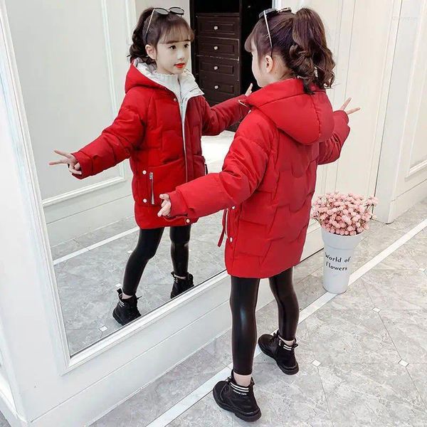 Casaco para baixo meninas inverno algodão coreano crianças outerwear engrossado parkas crianças jaquetas para menina adolescente roupas 7 9 10 anos