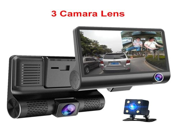 Neue Auto DVR 3 Kameras Objektiv 40 Zoll Dash Kamera Dual Objektiv Mit Rückfahrkamera Video Recorder Auto Registrator Dvrs Dash Cam7223254