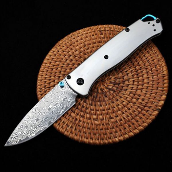 Blade Damascus Steel BM 535 Taktik Katlanır Bıçak Titanyum Alaşım Saplı Dış Mekan Vahşi Hayatta Kalma Cep Bıçakları