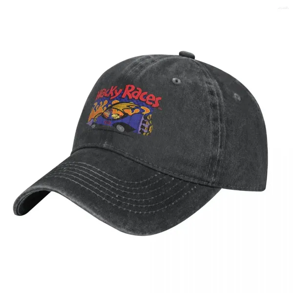 Мячовые кепки Wacky Races, многоцветная шляпа, остроконечная женская кепка, автомобильный плакат, персонализированные защитные шапки с козырьком