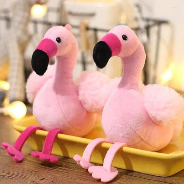 Schlüsselanhänger 1PC Pompom Fluffy Flamingo Schlüsselbund Frau Pelz Tasche Charms Schlüsselanhänger Pom Auto Anhänger Schlüssel Ring Halter Schmuck Weihnachten