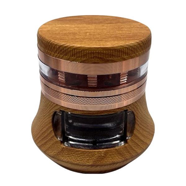 Bongos de vidro inebriantes Hookah / Novo grão de madeira grande barriga perfurada moedor de cigarros de metal de quatro camadas com gavetas, conjunto de cigarros moedor de caixa de madeira de liga de alumínio