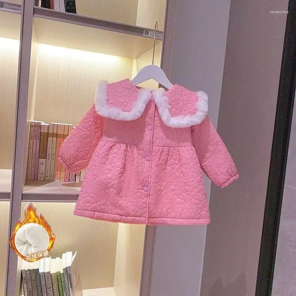 Casaco para baixo jaqueta de algodão de inverno meninas coreano crianças outerwear roupas adolescente 2-6y crianças parka acolchoado snowsuit 2024