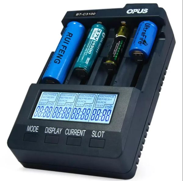 Lithium-Batterieladegerät BT-C3100 V2.2 Smart LCD 4-Slots Batterieanalysator Tester Li-Ion NiMH AA-Batterien Ladegerät