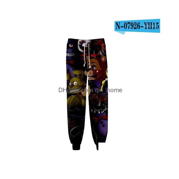 Calças masculinas men039s cinco noites no fnaf 3d impresso sweatpants moda harajuk jogger streetwear hip hop kidsmenwomen calças1885394 dh2tk