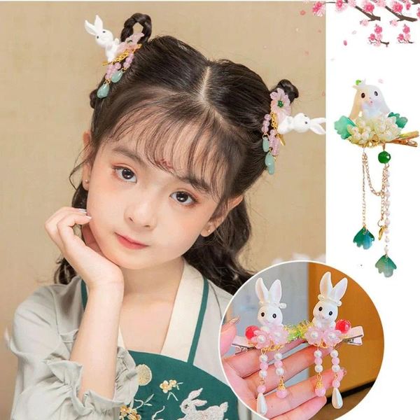 Accessori per capelli Copricapo Fiore Bambino Antico Hanfu Stile antico Forcina per bambini cinese