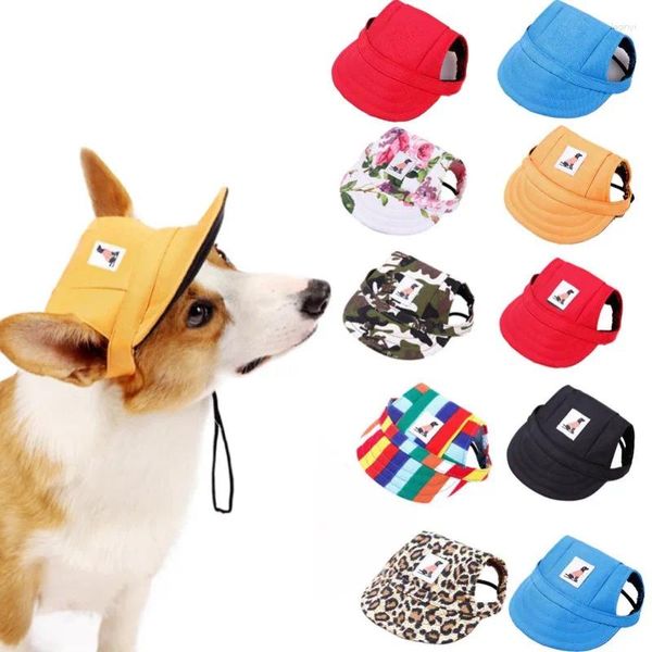 Cappello da baseball per cappellino da pet per cani con fori per le orecchie tela gatto cucciolo regolabile per i cappelli da sole escursionistici da viaggio per escursioni per escursioni esternamente