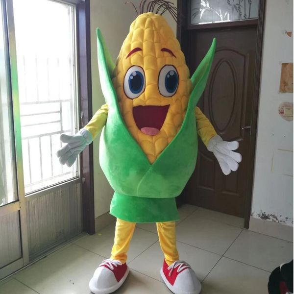 Costume mascotte di mais adorabile di Halloween Alta qualità personalizza Cartoon cibo Peluche Anime personaggio a tema Formato adulto Natale Carnival269k