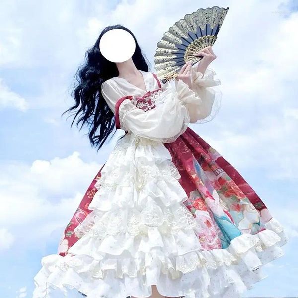 Lässige Kleider MAGOGO Original Design Cartoon Lolita Hosenträger Kleid Süße Schleife Spitze Spleißen Ärmellose Prinzessin Für Mädchen