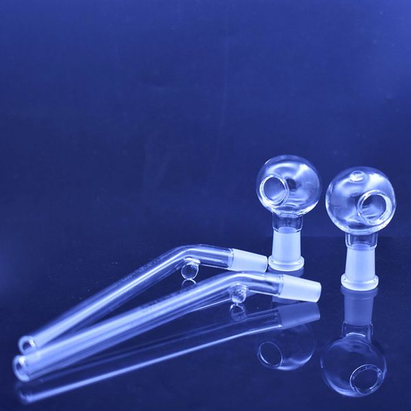 2 pçs grosso pirex vidro queimador de óleo mão tubo fumar acessório 6.5 Polegada tubo de fumaça com cúpula tubos de unhas de óleo para dab rig bong tabaco colher tubos