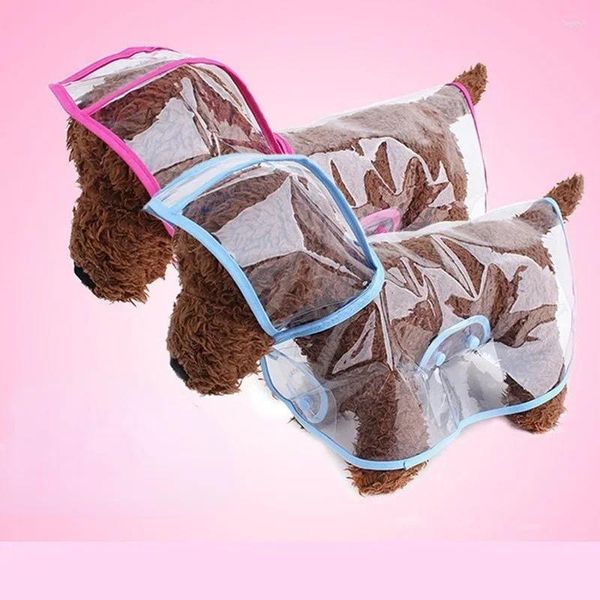 Cão vestuário pet transparente capa de chuva cães impermeável poncho filhote de cachorro casaco com capuz pequeno médio dia chuvoso roupas suprimentos
