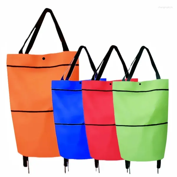 Sacos de compras carrinho portátil multifuncional oxford pano dobrável carrinho de compras reutilizável saco de compras