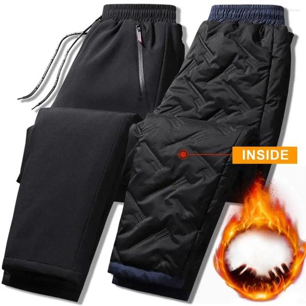 Мужские брюки, теплые утолщенные плюшевые ветрозащитные спортивные штаны с поясными карманами на шнурке для осени и зимы, мужские повседневные беговые упражнения