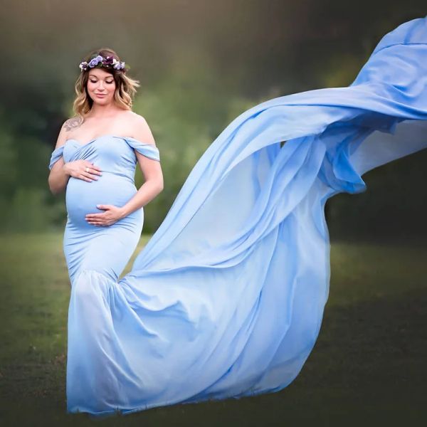 Abiti abiti di maternità lunghi coda per i tiri fotografici di maternità oggetti di scena maxi abiti per donne in gravidanza abiti in gravidanza