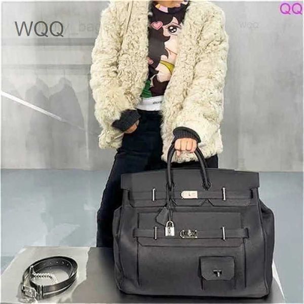 Borsa in pelle di vacchetta personalizzata Hac 50 cm stile Handswen fatta a mano di alta qualità Hac modello di borsa da viaggio in pelle di alta dimensione BusinessKAHG