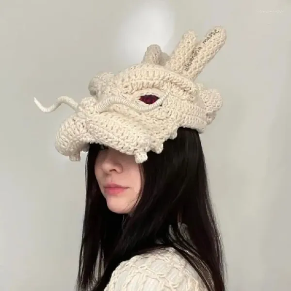 Berretti Bellissimo cappello lungo cinese per ragazze Cappelli regalo Adolescenti Morbido secchiello all'uncinetto Portafortuna intrecciato a mano 2024