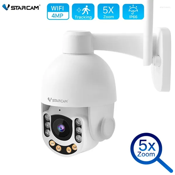 Câmera IP WIFI / 4G Segurança externa colorida Visão noturna 4MP5X Zoom Vigilância por vídeo sem fio Detecção humana inteligente