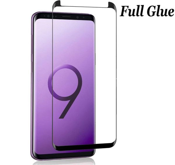 Vollkleber gehärtetes Glas für Samsung Galaxy S9 S9 Note 9 8 S8 S8 Plus S7 Edge S6 Edge 3D gebogener, hüllenfreundlicher Displayschutz R7872289