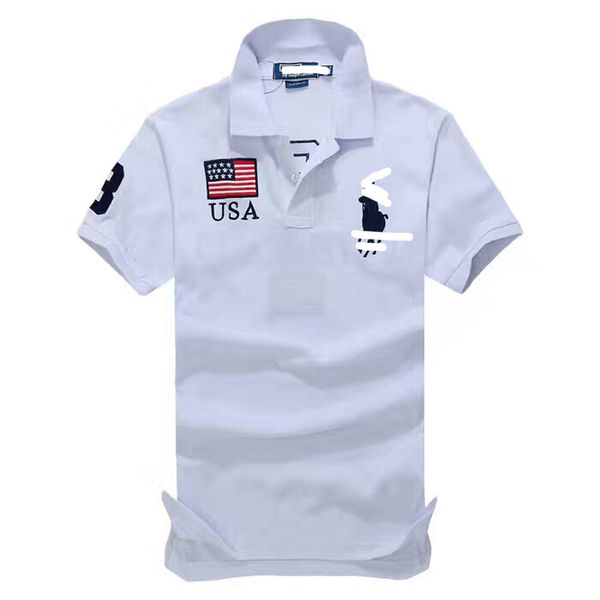 Verão RL Marcas Camisa Polo Homens Polo Camiseta Big Horse Designers de Luxo para Homens Tops Carta Polos Bordados Camisetas Roupas de Manga Curta Camiseta Grande Tees