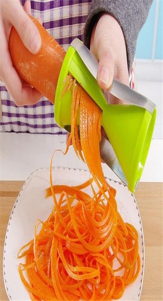 Cucina creativa Tagliaverdure multifunzionale Affettatrice a spirale Gadget da cucina Imbuto Utensile da taglio per filo Rotante Carota Shredde2329075