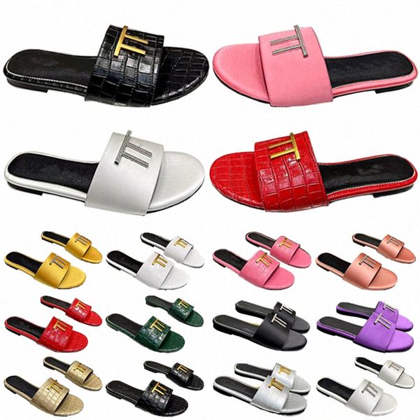 Slipper, Luxus-Sandalen, Damenschuhe, Absatz, Slipper, Pantoletten, offene Spitze und Schnalle, verzierte Pantoletten aus Satin-Leder, Sommer-Pop-Hochzeit, Metall-Sandale