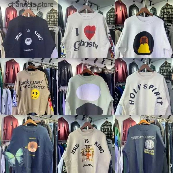 Felpe con cappuccio da uomo Felpe Y2K CPFM Holy Spirit Fleece Uomo Donna Felpe girocollo Jesus Is King Hip HoP T240220