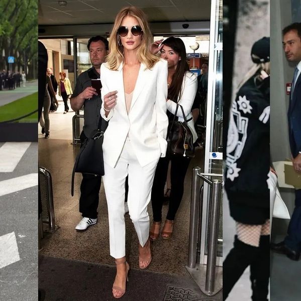 New White Women Abiti Lady Formale Business Office Smoking Mother Wedding Party Occasioni speciali Ladies Two-Piece Set Jacket Pants A46