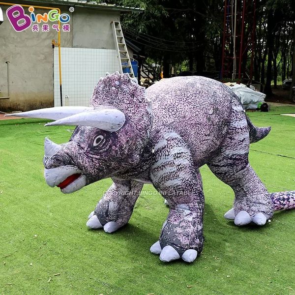 atacado 6mL (20 pés) com ventilador ao ar livre gigante inflável animal dinossauro desenhos animados modelos triceratops para eventos publicidade decoração do zoológico com ar