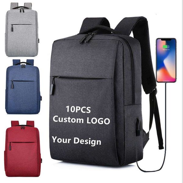 10 Stücke Können Benutzerdefinierte Reise Schultaschen Großhandel Große Kapazität Smart USB Laptop Andere Rucksack Für Männer College-tasche Mochila 83 74 94